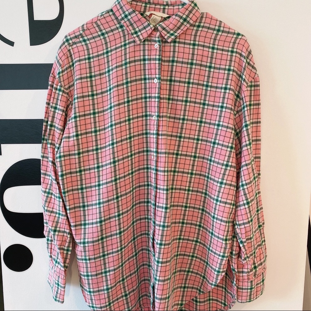 H&M Pink Plaid Shirt Size 4